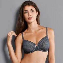 Rosa Faia - Fleur Soutien Gorge À Armatures Anthracite